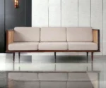 Bard 3 Seater Solid Wood & Rattan Sofa