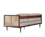 Bard 3 Seater Solid Wood & Rattan Sofa - Image 5
