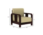 Bregg Wooden Sofa Set 3+1+1 Seater - Image 10