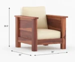 Emma Solid Sheesham Wood Sofa Set - Image 7