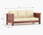Emma Solid Sheesham Wood Sofa Set - Image 6