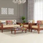 Nonii Solid Sheesham Wood Sofa Set (Honey Finish)