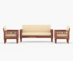 Nonii Solid Sheesham Wood Sofa Set (Honey Finish) - Image 2