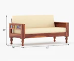 Nonii Solid Sheesham Wood Sofa Set (Honey Finish) - Image 7