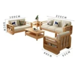 Sofa Set Wooden Sofa Design Premium Pine Wood Sofa Set For Living Room - Image 4