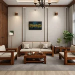 Solid Wood Sheesham 5 Seater Sofa Set