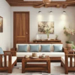 Solid Wood Sheesham 5 Seater Sofas