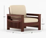 Zoko Solid Sheesham Wood Sofa Set - Image 7