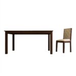 Izabel Dining Table 6 Seater | Six Seater Dinning Table with 6 Chairs for Home with Beige Cushions | Rosewood, Walnut Finish, Self Assembly(DIY) - Image 4