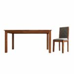 Izabel Dining Table 6 Seater | Six Seater Dinning Table with 6 Chairs for Home with Grey Cushions | Rosewood, Honey Finish, Self Assembly(DIY) - Image 7