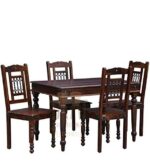 Solid Sheesham Wood 4 Seater Dining Table Set |Premium Wood Table & Chairs|Handcrafted Wooden Dining Set for Home & Kitchen | Provincial Teak Finish - Image 7