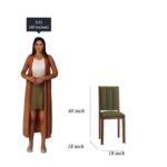 Tiya Dining Table 6 Seater | Six Seater Dinning Table with 6 Chairs in Green Cushions for Home | Rosewood, Honey Finish, Self Assembly(DIY) - Image 5