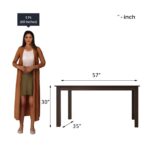 Liana Solid Sheesham Wood Dining Table 6 Seater | Wooden Six Seater Dinning Table with Beige Cushion Chairs | Dinner Table 6 Seater | Dining Room Sets | Self Assembly Walnut Finish - Image 6