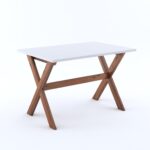 Solid Sheesham Wood Rectangle 45 Inch Dining Table 4 Seater | Wooden 4 Seater Dinning Table Set | Dinner Table with Four Chairs | Criss Cross Table & Cushioned Chair - Image 7