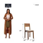 aharaja Sheesham Wood Dining Table 6 Seater | Wooden Six Seater Dinning Table with Grey Cushion Chairs & Bench | Dinner Table 6 Seater | Dining Room Sets | Self Assembly, Natural Finish - Image 4