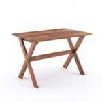 Solid Sheesham Wood Rectangle 45 Inch Dining Table 4 Seater | Wooden 4 Seater Dinning Table Set | Dinner Table with Four Chairs | Criss Cross Table & Cushioned Chair - Image 18