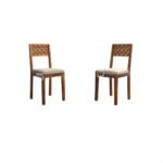 Maharaja Sheesham Wood Dining Table 6 Seater | Wooden Six Seater Dinning Table with Cushion Chairs & Bench | Dinner Table 6 Seater | Dining Room Sets | Self Assembly, Natural Finish - Image 7