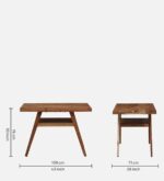 Ixigo 2 Seater Rattan Dining Set | Dining Table and 2 Chair for Living Room | Natural Finish, Acacia Wood | Compact Dining Set for Hotel, Cafes, Home - Image 5