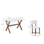 Solid Sheesham Wood Rectangle 45 Inch Dining Table 4 Seater | Wooden 4 Seater Dinning Table Set | Dinner Table with Four Chairs | Criss Cross Table & Cushioned Chair - Image 8