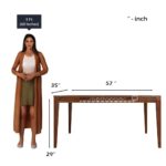 Maharaja Sheesham Wood Dining Table 6 Seater | Wooden Six Seater Dinning Table with Green Cushion Chairs & Bench | Dinner Table 6 Seater | Dining Room Sets | Self Assembly, Natural - Image 8