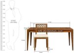 Maharaja Solid Sheesham Wood Dining Table 6 Seater | Wooden Six Seater Dinning Table with Cushion Chairs | Dinner Table 6 Seater | Dining Room Sets | Self Assembly, Natural Brown Finish - Image 5