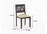 Zigzag Sheesham Wood Dining Table 6 Seater | Six Seater Dinning Table with 6 Chairs for Home | Chairs with Cushion | Dining Room Sets for Restaurants | Walnut Finish Self Assembly (DIY) - Image 3