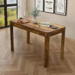 Table à manger rectangulaire Sheesham Bois Massif 120cm pour jusqu'à 6 Personnes