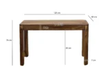 Table à manger rectangulaire Sheesham Bois Massif 120cm pour jusqu'à 6 Personnes - Image 2