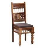 Handicraft Wooden Traditional Dining Table 6 Seater | Wooden Six Seater Dinning Table with 6 Chairs for Home | Chairs with Cushion | Dining Room Sets | Solid Sheesham Wood, Brown Teak Finish - Image 12