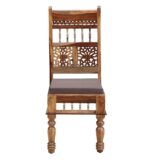 Handicraft Wooden Traditional Dining Table 6 Seater | Wooden Six Seater Dinning Table with 6 Chairs for Home | Chairs with Cushion | Dining Room Sets | Solid Sheesham Wood, Brown Teak Finish - Image 11