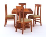 Sheesham Wood  Dining Table with Cushioned Chairs for Living Room Wooden Dining Room Set for Home (Walnut Finish) - Image 2