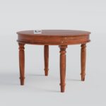 Solid Sheesham Wood 4 Seater Round Dining Table Set with Chairs | Wooden Dining Set for Home | Kitchen & Dining Room | Finish Color - Honey Teak Finish | - Image 5