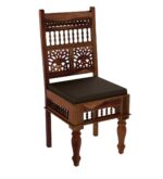 Handicraft Wooden Traditional Dining Table 6 Seater | Wooden Six Seater Dinning Table with 6 Chairs for Home | Chairs with Cushion | Dining Room Sets | Solid Sheesham Wood, Brown Teak Finish - Image 6