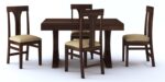Sheesham Wood  Dining Table with Cushioned Chairs for Living Room Wooden Dining Room Set for Home (Walnut Finish) - Image 10