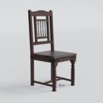 Solid Sheesham Wood 4 Seater Round Dining Table Set with Chairs | Wooden Dining Set for Home | Kitchen & Dining Room | Finish Color - Walnut Finish | - Image 4