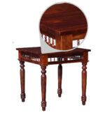 Handicraft Solid Sheesham Wood Dining Table 2 Seater | Wooden Two Seater Dinning Table with 2 Chairs for Home | Chairs with Cushion | Dining Room Sets for Restaurants | Rosewood - Image 9