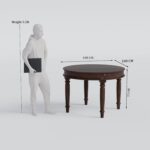 Solid Sheesham Wood 4 Seater Round Dining Table Set with Chairs | Wooden Dining Set for Home | Kitchen & Dining Room | Finish Color - Walnut Finish | - Image 7