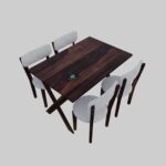 Solid Sheesham Wood Rectangle 45 Inch Dining Table 4 Seater | Wooden 4 Seater Dinning Table Set | Dinner Table with Four Chairs | Criss Cross Table & Cushioned Chair - Image 11