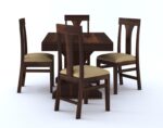 Sheesham Wood  Dining Table with Cushioned Chairs for Living Room Wooden Dining Room Set for Home (Walnut Finish) - Image 7