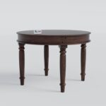 Solid Sheesham Wood 4 Seater Round Dining Table Set with Chairs | Wooden Dining Set for Home | Kitchen & Dining Room | Finish Color - Walnut Finish | - Image 5
