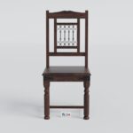 Solid Sheesham Wood 4 Seater Round Dining Table Set with Chairs | Wooden Dining Set for Home | Kitchen & Dining Room | Finish Color - Walnut Finish | - Image 3