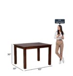 Solid Sheesham Wood 4 Seater Dining Table Set |Modern Four Seater Wooden Dining Set with Chairs | Handmade Furniture for Home Kitchen & Dining Room (Brown Finish) - Image 2