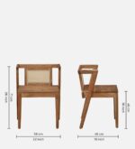 Ixigo 2 Seater Rattan Dining Set | Dining Table and 2 Chair for Living Room | Natural Finish, Acacia Wood | Compact Dining Set for Hotel, Cafes, Home - Image 6