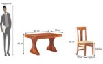 Sheesham Wood  Dining Table with Cushioned Chairs for Living Room Wooden Dining Room Set for Home (Walnut Finish) - Image 4