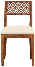 Maharaja Solid Sheesham Wood Dining Table 6 Seater | Wooden Six Seater Dinning Table with Cushion Chairs | Dinner Table 6 Seater | Dining Room Sets | Self Assembly, Natural Brown Finish - Image 4