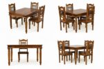 Solid Sheesham Wood 4 Seater Dining Table Set |Premium Wood Table & Chairs|Handcrafted Wooden Dining Set for Home & Kitchen | Natural BrownFinish - Image 3