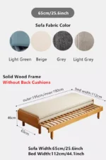 Japandi Pull Out Solid Beech Wood Day Bed - Image 10