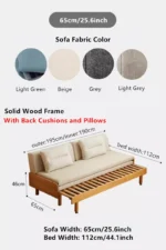 Japandi Pull Out Solid Beech Wood Day Bed - Image 11