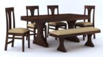 Sheesham Wood  Dining Table with Cushioned Chairs for Living Room Wooden Dining Room Set for Home (Walnut Finish) - Image 33