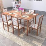 Solid Sheesham Wood Dining Table 6 Seater | Wooden Six Seater Dinning Table with Cushion Chairs | Dinner Table 6 Seater | Dining Room Sets | Self Assembly, Walnut Finish - Image 10